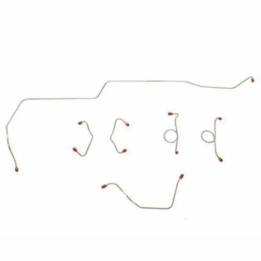 1965-66 Ford Mustang Front Brake Line w/ Disc Brakes 6 Piece Steel - ZKT6503OM