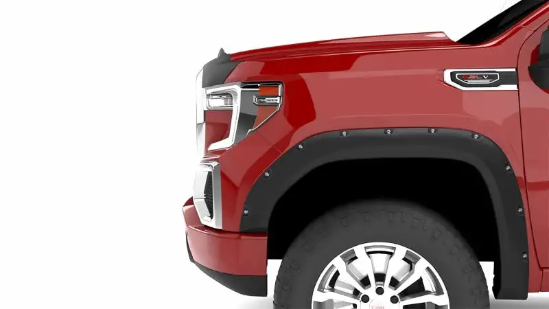 Lund GM Silverado/Sierra RX-Flat Textured Elite Series Fender Flares w/Black Bolts - Black 4pc