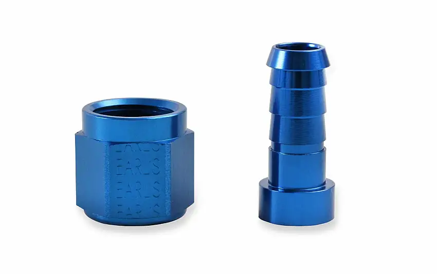 Earls Auto-Crimp Hose End - Straight - Size -6 - Blue - 700106ERL