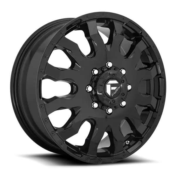 Dually Wheels 20X8.25 Blitz Dually D675 8 On 165.1 Gloss Black 121.5 Bore 105 Offset Multi Spoke Front Dually Fuel Off Road Wheels - D67520828D