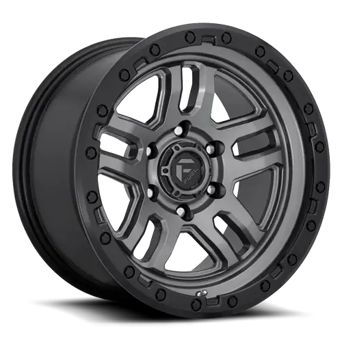 Aluminum Wheels 17X9 AMMO D701 6 On 139.7 Matte Gunmetal Gray W/Black Bead Ring 106.1 Bore -12 Offset 5 Spoke Fuel Off Road Wheels - D70117908445