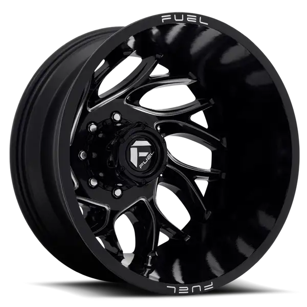 Dually Wheels 22X8.25 Runner Dually D741 8 On 210 Gloss Black Milled 154.3 Bore -220 Offset 8 Spoke Outer Dually Fuel Off Road Wheels - D74122829335
