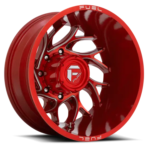Dually Wheels 22X8.25 Runner Dually D742 8 On 210 Candy Red Milled 154.3 Bore -246 Offset 8 Spoke Outer Dually Fuel Off Road Wheels - D74222829345