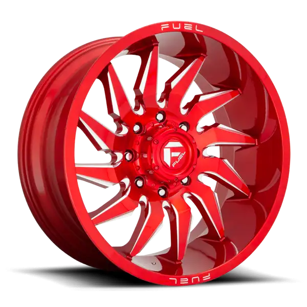 Aluminum Wheels 24X12 Saber D745 5 On 127 Candy Red Milled 71.5 Bore -44 Offset Fuel Off Road Wheels - D74524207547