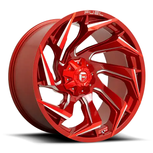 Aluminum Wheels 24X12 Reaction D754 8 On 165.1 Candy Red Milled 125.2 Bore -44 Offset Fuel Off Road Wheels - D75424208247