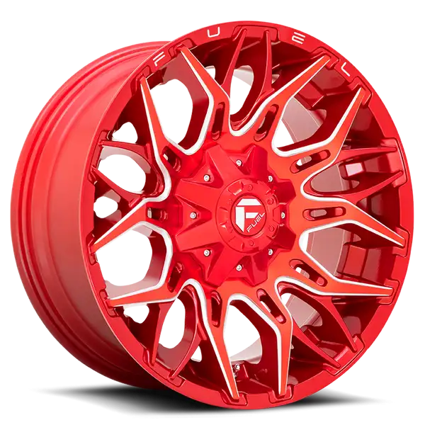 Aluminum Wheels 22X12 Twitch D771 8 On 170 Candy Red Milled 125.1 Bore -44 Offset Fuel Off Road Wheels - D77122201747