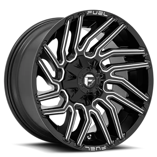 Aluminum Wheels 22X12 Typhoon D773 8 On 170 Gloss Black Milled 125.1 Bore -44 Offset Fuel Off Road Wheels - D77322201747