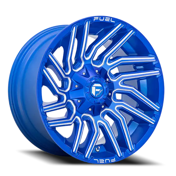 Aluminum Wheels 22X12 Typhoon D774 8 On 165.1 Anodized Blue MIlled 125.2 Bore -44 Offset Fuel Off Road Wheels - D77422208247
