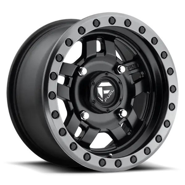 Aluminum Wheels 14X7 Anza UTV D917 4 On 156 Matte Black Beadlock 132 Bore 38 Offset 5 Spoke Fuel Off Road Wheels - D9171470A554
