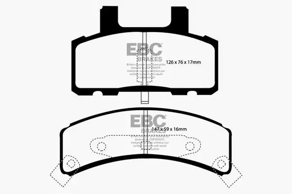 EBC 6000 Series Greenstuff Truck/SUV Brakes Disc Pads (DP61273)