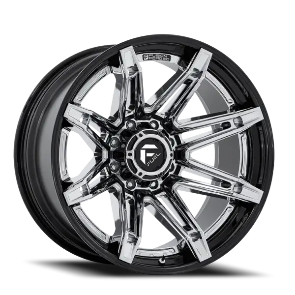 Aluminum Wheels 24X12 Brawl FC401PB 8 On 180 Chrome/Gloss Black Lip 124.2 Bore -44 Offset Fuel Off Road Wheels - FC401PB24128844N