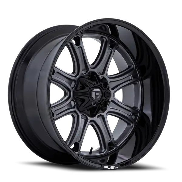 Aluminum Wheels 22X9 Darkstar FC853AB 8 On 170 Matte Gunmetal Gray/Black Lip 125.1 Bore 1 Offset Fuel Off Road Wheels - FC853AB22908701