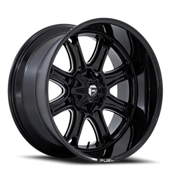 Aluminum Wheels 22X9 Darkstar FC853BE 5 On 139.7/5 On 150 Gloss Black/Milled 110.1 Bore 1 Offset Fuel Off Road Wheels - FC853BE22908601