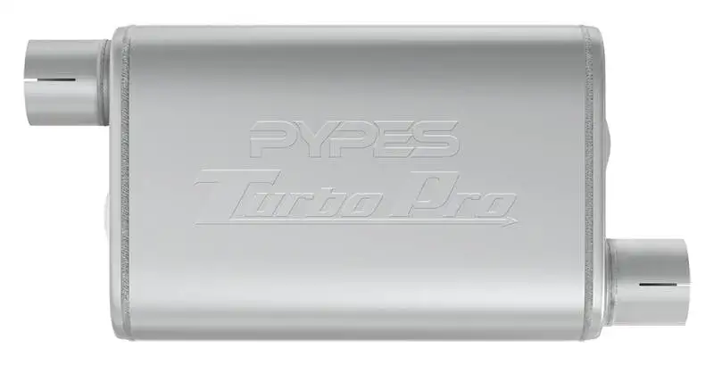 Turbo Pro Muffler 2.5 Inch Offset Inlet/Offset Outlet Pypes Exhaust