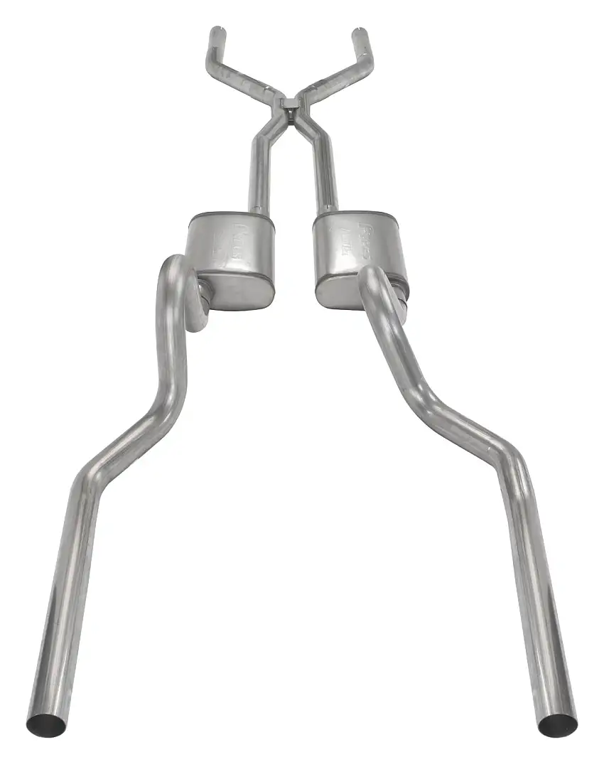 1965-1970 Mustang 2.5 Inch Crossmember Back Exhaust System With H-Bomb H-Pipe