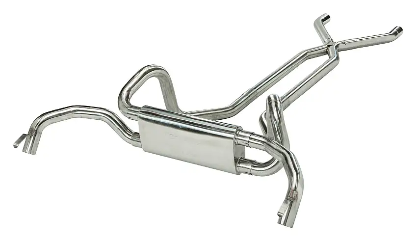 1967-1974 2.5 Inch F/X-Body Crossflow Crossmember Back Exhaust System W/ X-Pipe