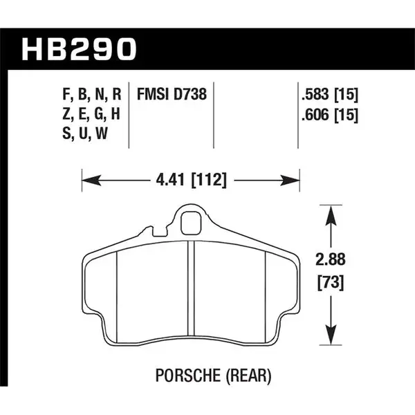Hawk Performance Performance Ceramic Brake Pads (HB290Z.606)