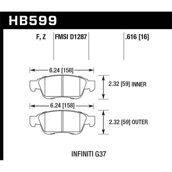Hawk Performance Performance Ceramic Brake Pads (HB599Z.616)