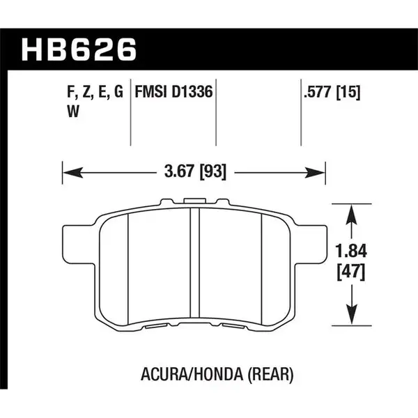 Hawk Performance Performance Ceramic Brake Pads (HB626Z.577)