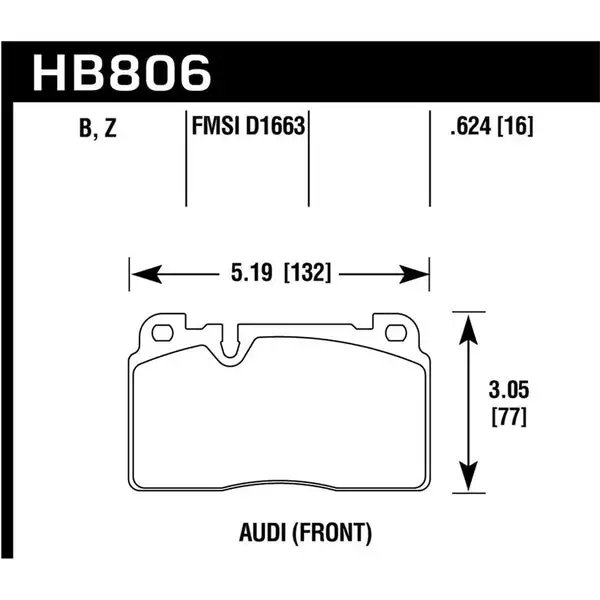 Hawk Performance Performance Ceramic Brake Pads (HB806Z.624)