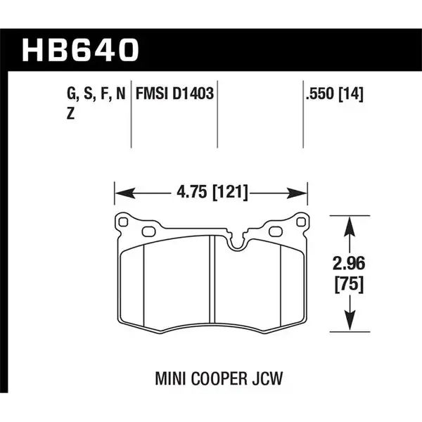 Hawk Performance Performance Ceramic Brake Pads (HB640Z.550)