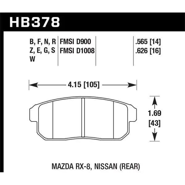 Hawk Performance DTC-30 Brake Pads (HB378W.565)