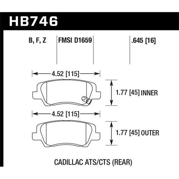 Hawk Performance Performance Ceramic Brake Pads (HB746Z.645)