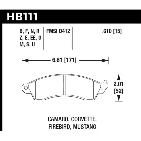 Hawk Performance Blue 9012 Brake Pads (HB111E.610)