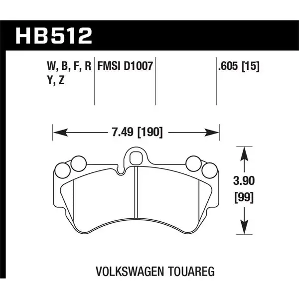 Hawk Performance Performance Ceramic Brake Pads (HB512Z.605)