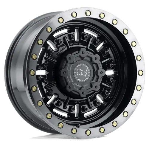 BRABR 18X9.5 8X6.5 G-GNBLK-MCH-DTLP -18MM - 1895ABR-88165B22 - Black Rhino Wheels