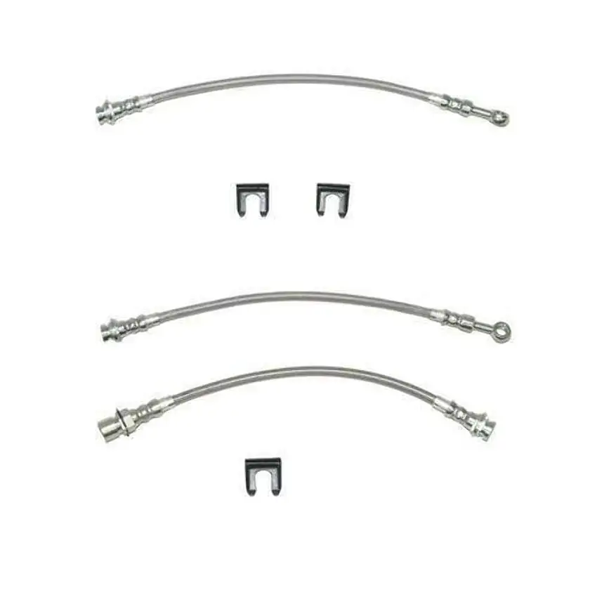 Brake Hose Kit For 96-98 Ford Mustang GT Kit 4pcs Braided Stainless Fine Lines