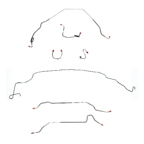 Pontiac Complete Brake Line Kit; Fine Lines-CBK0487SS
