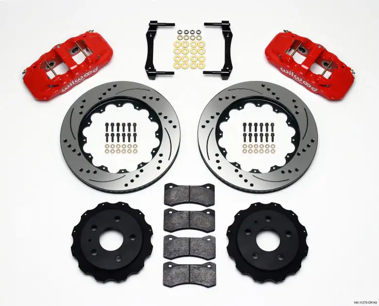 Wilwood AERO4 Rear Kit 14.25in Drilled Red 2010-2015 Camaro
