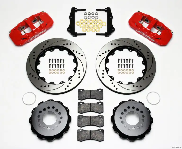 Wilwood AERO4 Rear Kit 14.25in Drilled Red 2006-10 Magnum/Challngr/Chrgr/300C