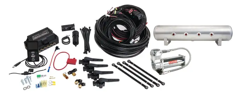 Air Lift Performance 3H (3/8 Air Line 4 Gal 7-Port Raw Aluminum Tank VIAIR 444C Comp)