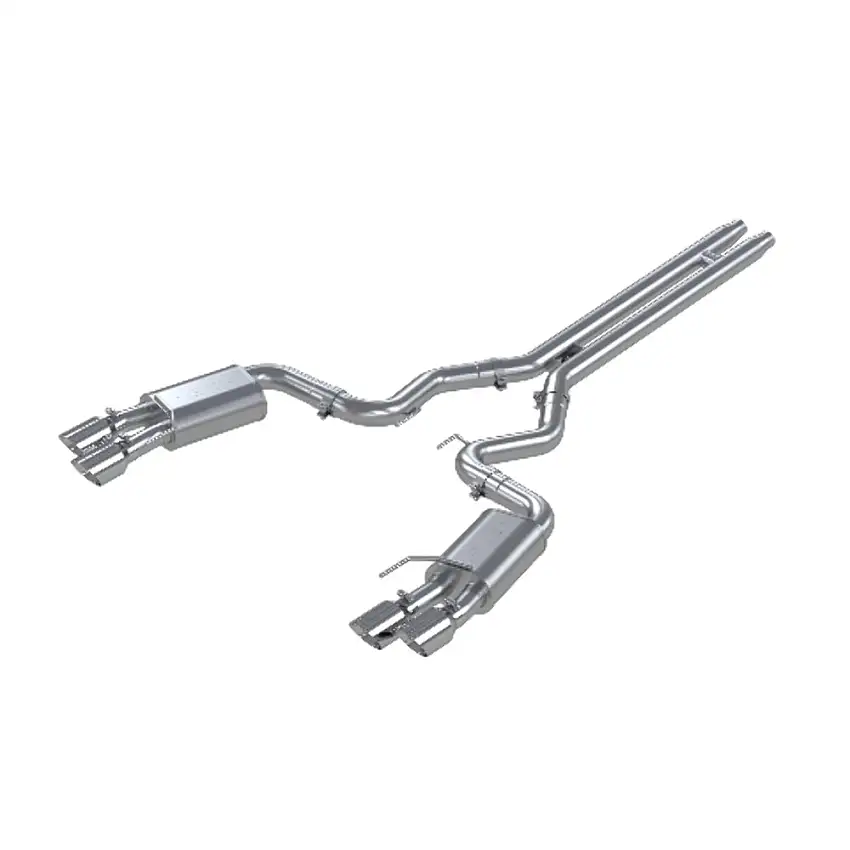 Fits 19-20 Mustang 3" Cat Back w/Quad 4" Dual Wall Tips Street Version-S7205304
