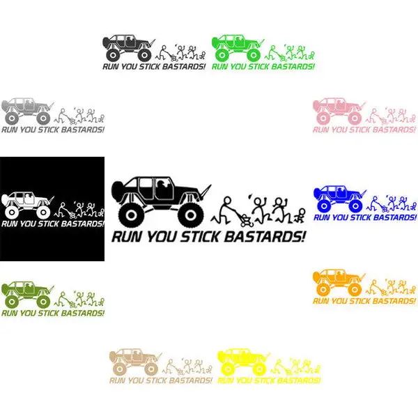 Decal, DEC-RUN - Run Away Stick People Decal