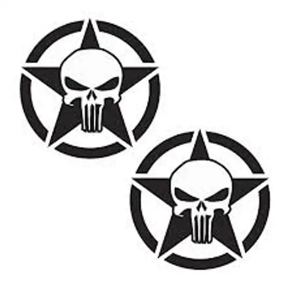 Star Punisher Decal Set of Two 6 inch